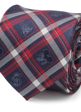Disney Mickey and Friends Navy Plaid Men's Tie