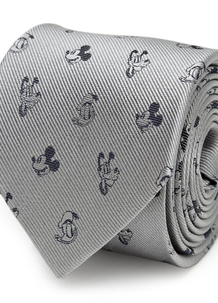 Disney Mickey and Friends Gray Men's Tie