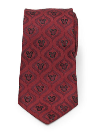 Disney Mickey Mouse Holiday Metallic Black Silk Men's Tie