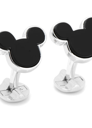Disney Mickey Mouse Sterling Silver and Onyx Cufflinks