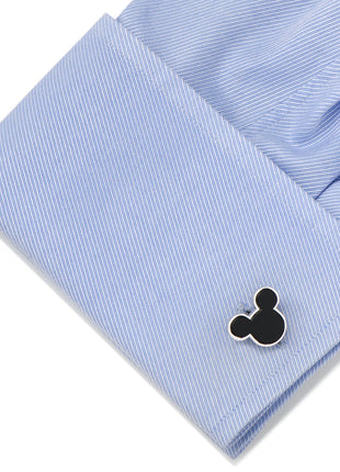 Disney Mickey Mouse Sterling Silver and Onyx Cufflinks