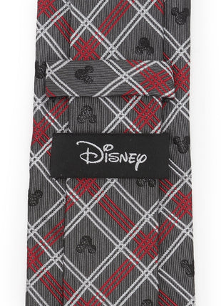 Disney Mickey Mouse Holiday Gray Plaid Silk Men's Tie