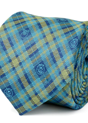 Disney Pixar Monsters Inc. Plaid Blue and Green Tie