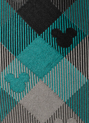Disney Mickey Mouse Silhouette Teal Plaid Men's Tie