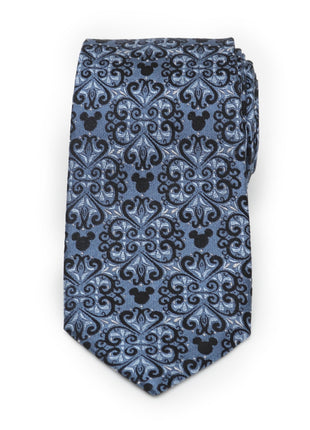Disney Mickey Mouse Damask Tile Blue Men's Tie