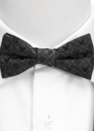 Disney Mickey Mouse Pattern Black Bow Tie