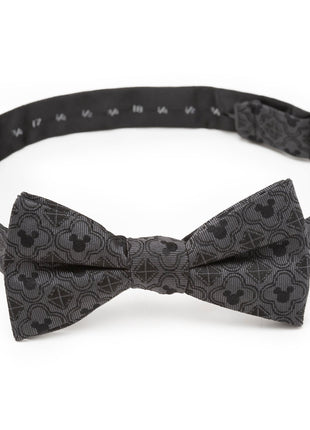 Disney Mickey Mouse Pattern Black Bow Tie