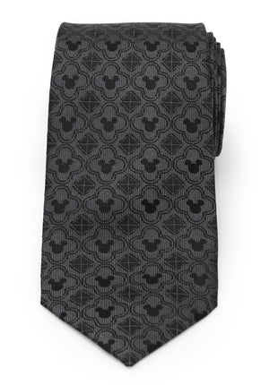 Disney Mickey Mouse Pattern Black Men's Tie