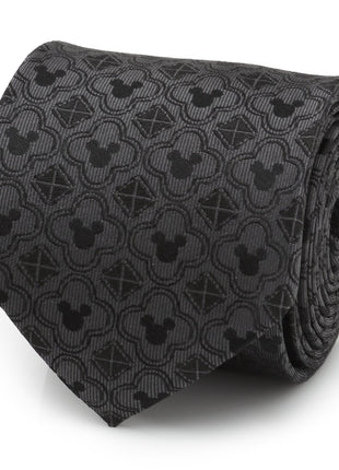 Disney Mickey Mouse Pattern Black Men's Tie