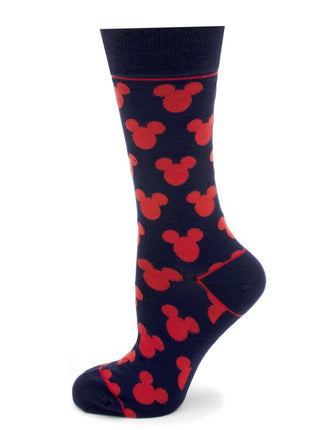 Disney Mickey Mouse Silhouette Blue Sock and Mickey Blue Lapel Pin Gift Set