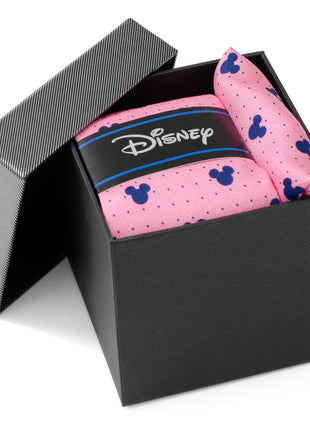 Disney Mickey Mouse Dot Pink Tie and Pocket Square Gift Set