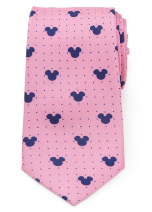 Disney Mickey Mouse Dot Pink Tie and Pocket Square Gift Set