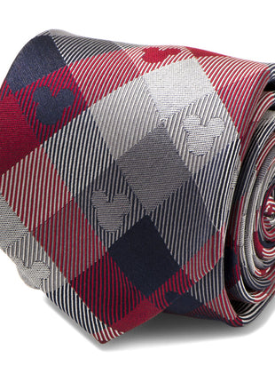 Disney Mickey Mouse Red and Blue Plaid Men's Tie