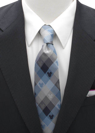 Disney Mickey Mouse Blue Plaid Mens Tie