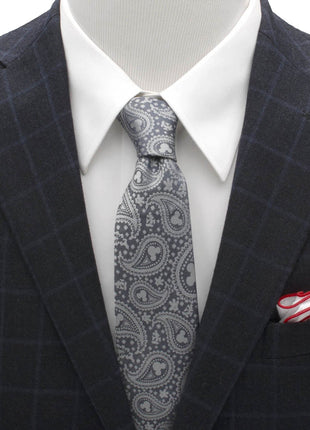 Disney Mickey Mouse Gray Paisley Mens Tie