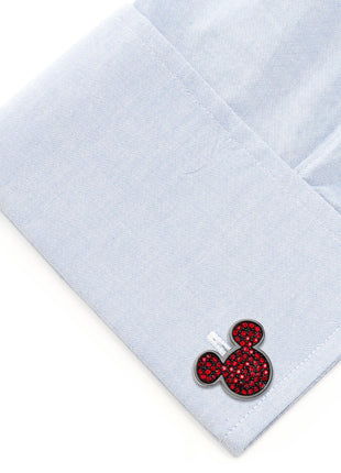 Disney Mickey Mouse Maroon Crystal Cufflinks