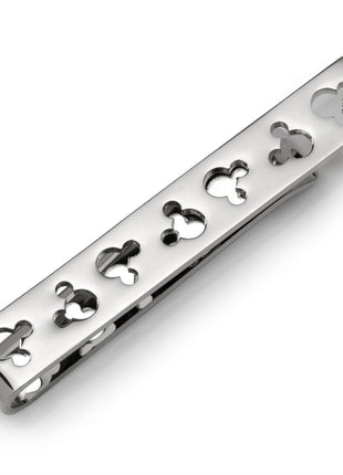 Disney Mickey Mouse Silhouette Cutout Silver Tie Bar