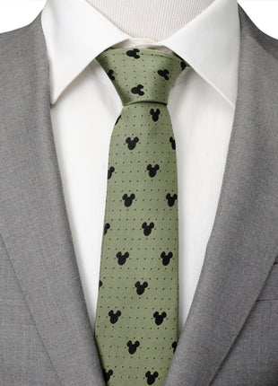 Disney Mickey Mouse Silhouette Dot Green Men's Tie