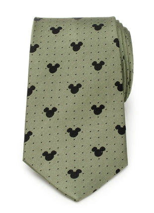Disney Mickey Mouse Silhouette Dot Green Men's Tie