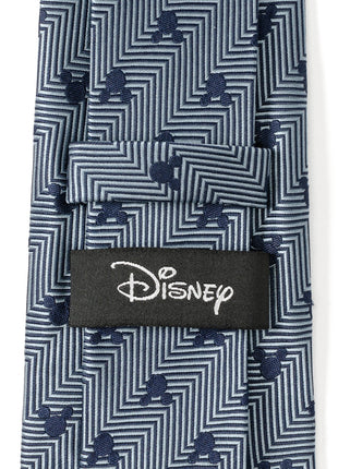 Disney Mickey Mouse Silhouette Blue Herringbone Men's Tie