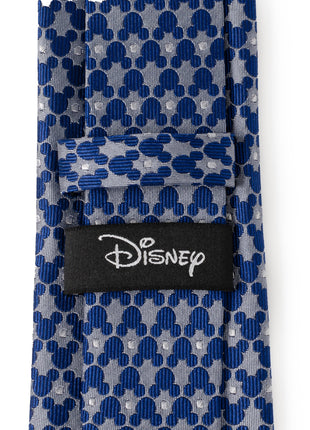 Disney Mickey Mouse Silhouette Pattern Dot Blue Tie