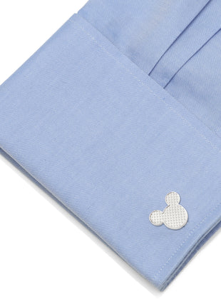 Disney Mickey Mouse Silhouette Basket Weave Cufflinks