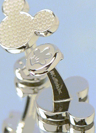 Disney Mickey Mouse Silhouette Basket Weave Cufflinks
