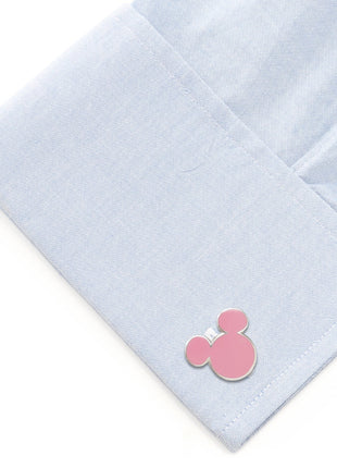 Disney Mickey Mouse Silhouette Pink Cufflinks