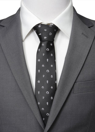 Disney The Nightmare Before Christmas Black Gray Men's Tie