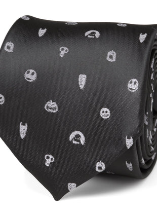 Disney The Nightmare Before Christmas Black Gray Men's Tie