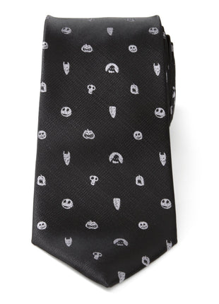 Disney The Nightmare Before Christmas Black Gray Men's Tie