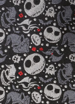 Disney The Nightmare Before Christmas Black Gray Pattern Men's Tie
