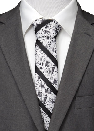 Disney The Nightmare Before Christmas Striped Black Men's Tie