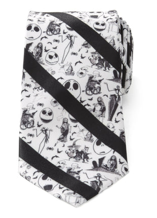 Disney The Nightmare Before Christmas Striped Black Men's Tie