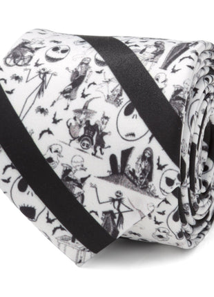 Disney The Nightmare Before Christmas Striped Black Men's Tie