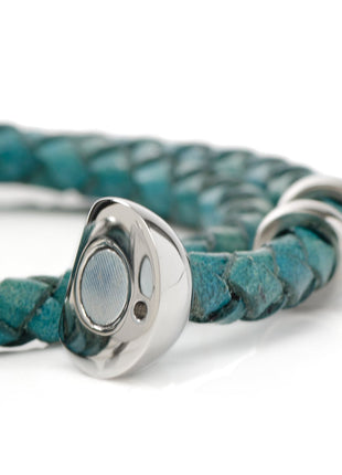 Disney Mickey Mouse Silhouette Teal Leather Wrap Bracelet