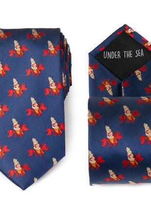 Disney The Little Mermaid Sebastian Hidden Message Blue Men's Tie