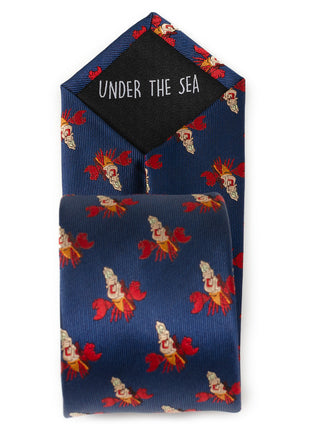 Disney The Little Mermaid Sebastian Hidden Message Blue Men's Tie