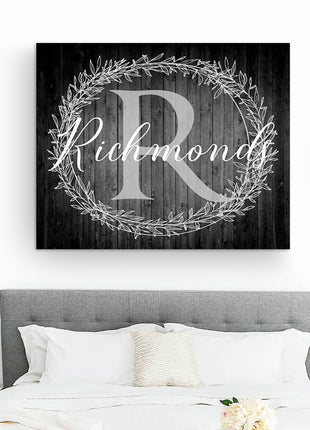 White Rustic Monogram Sign