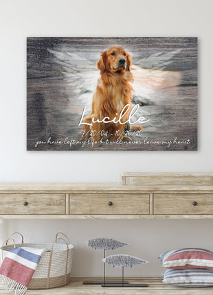 Personalized Dog Memorial Canvas with Paw Print