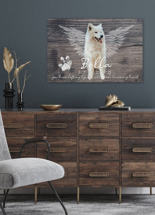Personalized Dog Memorial Canvas with Paw Print