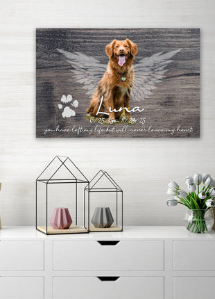 Personalized Dog Memorial Canvas with Paw Print