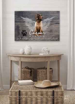 Personalized Dog Memorial Canvas with Paw Print