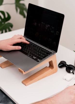 Dual Wooden Laptop Dock – Solid Wood
