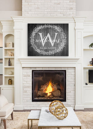 Family Monogram Design Second Anniversary Gift