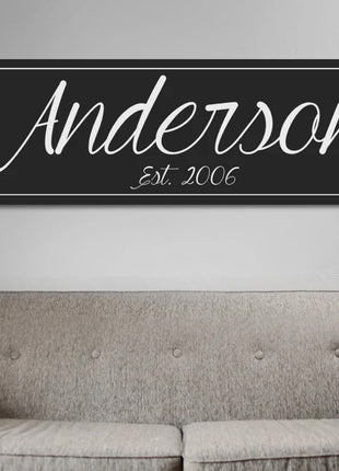 Big Family Name Sign - A Personalized Family Canvas