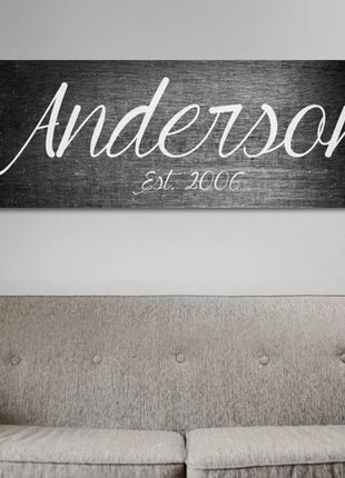 Big Family Name Sign - A Personalized Family Canvas