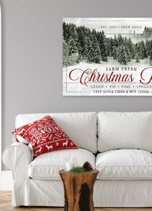 Farm Fresh Christmas Trees Canvas Wall Art