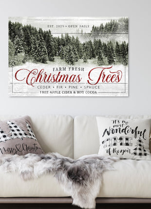 Farm Fresh Christmas Trees Canvas Wall Art