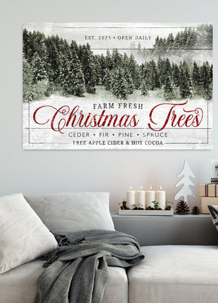 Farm Fresh Christmas Trees Canvas Wall Art